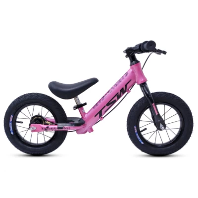 Bicicleta Alumínio Aro 12 TSW Motion Balance Raiada - Pink com Preto