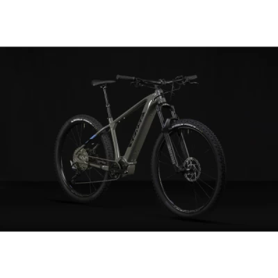 Bicicleta Elétrica Alumínio Aro 29 Sense Impact E-Trail Shimano Deore12 Velocidades, Freio Hidráulico, Quadro 17.0" Ano 2023 - Cinza com Preto e Azul