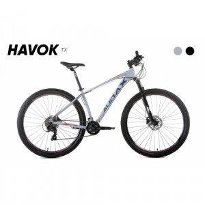 Bicicleta Alumínio Aro 29 Audax Havok TX 16 Velocidades Quadro 19" - Cinza com Azul