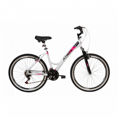 Bicicleta Alumínio Aro 26 Athor One 18 Velocidades  - Branco com Rosa