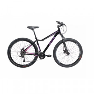Bicicleta Alumínio Aro 29 Rava Nina 24 Velocidades Quadro 15.5" - Preto com pink e cinza