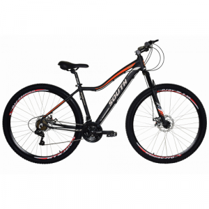 Bicicleta Alumínio Aro 29 South New feminina 21 Velocidades Quadro 19" - Preto, Laranja e Cinza