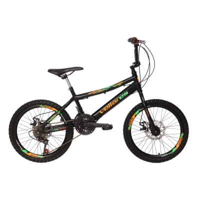 Bicicleta Aço Aro 20 Colli Vellares Disc Cross - Preto com Laranja e Verde