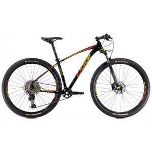 Bicicleta Alumínio Aro 29 Oggi Big Wheel 7.2 11 Velocidades Quadro 17" 2021 - Preto com Amarelo e Vermelho
