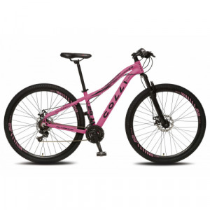Bicicleta Alumínio Aro 29 Colli High Performance Eudora 21 Velocidades Quadro 15,5" - Rosa neon com preto