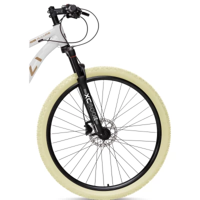Bicicleta Alumínio Aro 29 Colli Allure Kit Shimano Tourney 21 Velocidades, Freio Mecânico, Suspensão com Trava no Guidão,  Quadro 17.0" - Branco